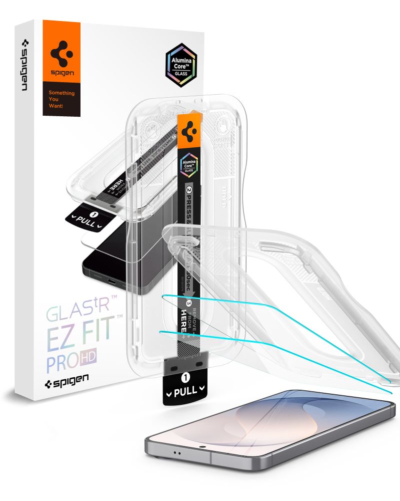 Spigen Glas.tR EZ Fit Pro AC, 2-pack härdat glas till Samsung Galaxy S26 FE