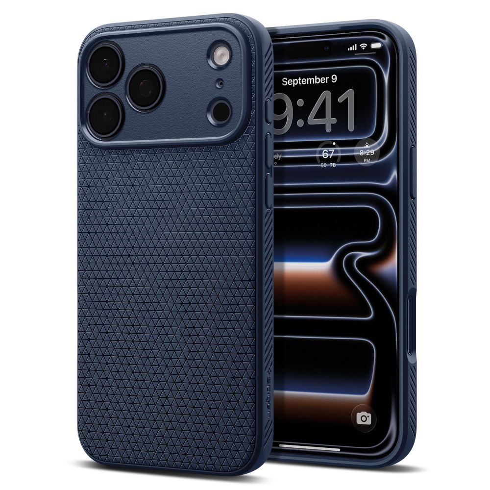 Spigen Liquid Air-fodral för iPhone 18 Pro / 17 Pro – marinblått