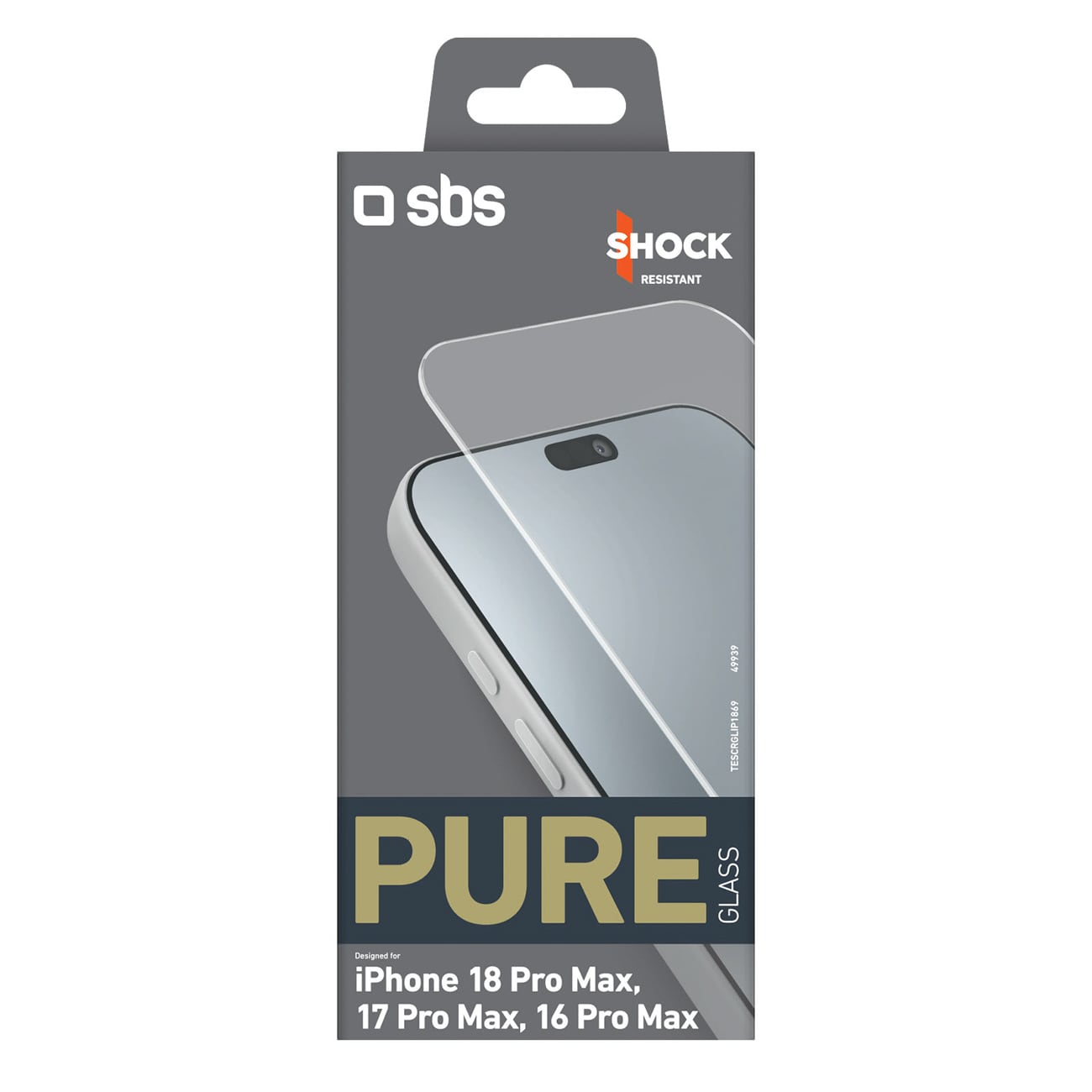 SBS Pure Glass hærdet glas til iPhone 18 Pro Max / 17 Pro Max / 16 Pro Max