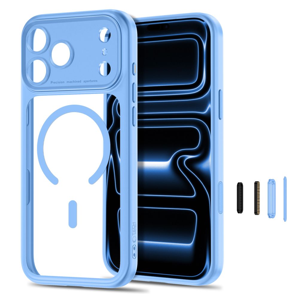 Tech-Protect MagPeak MagSafe CC-etui til iPhone 18 Pro Max / 17 Pro Max – klarblå