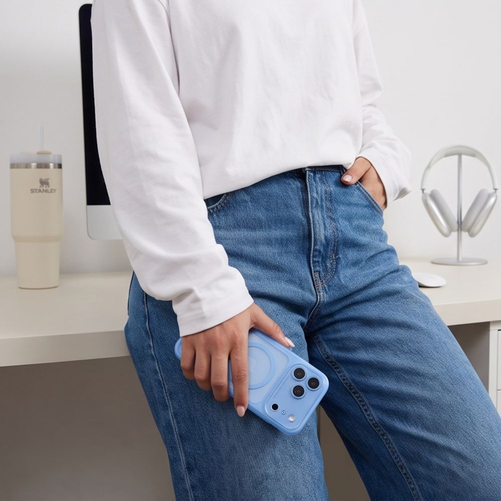 Tech-Protect MagPeak MagSafe CC-etui til iPhone 18 Pro Max / 17 Pro Max – klarblå