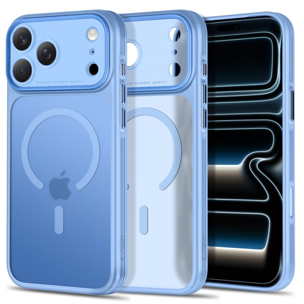 Tech-Protect MagPrime MagSafe CC-fodral för iPhone 18 Pro / 17 Pro – ljusblått, matt