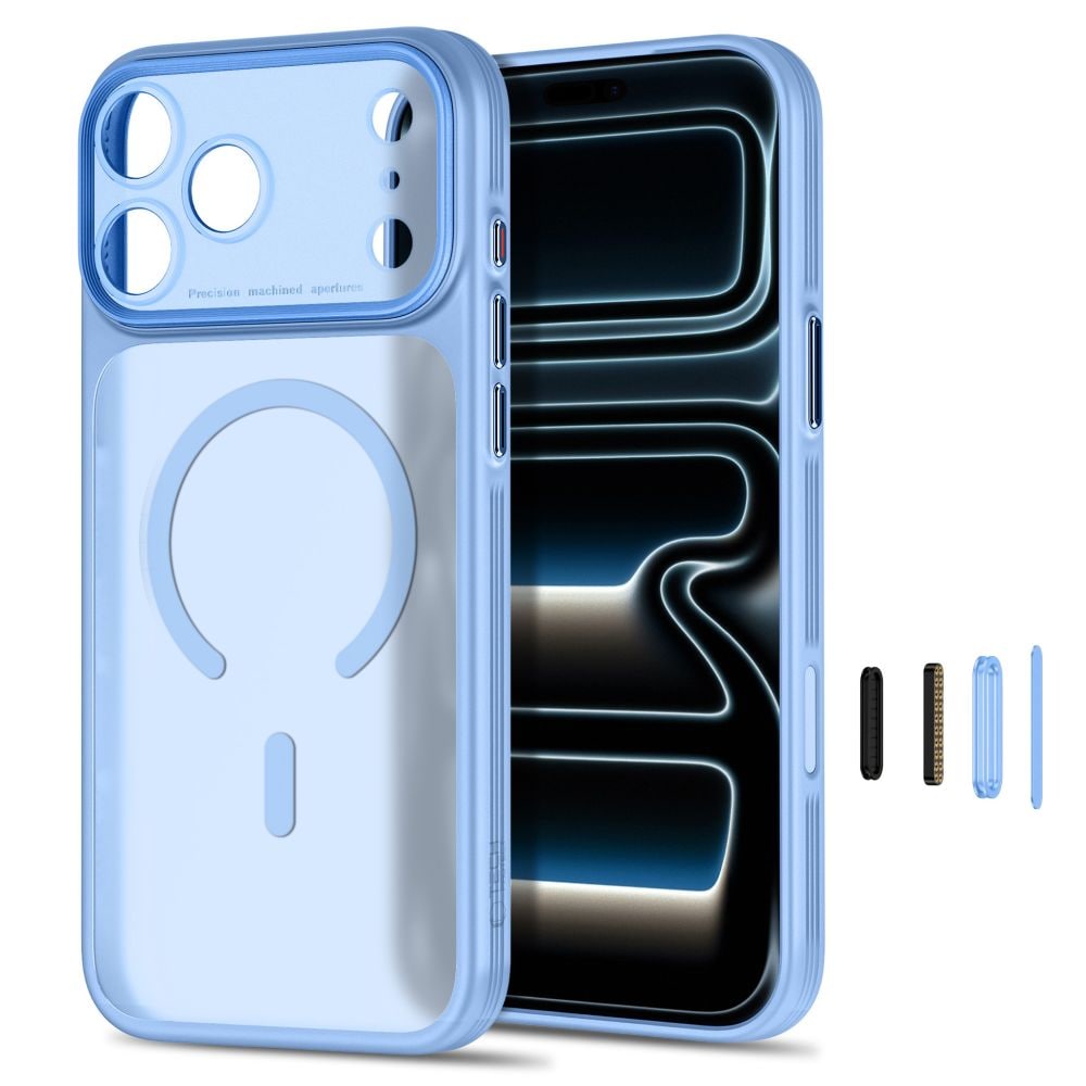 Tech-Protect MagPrime MagSafe CC-etui til iPhone 18 Pro / 17 Pro – lysblå, mat