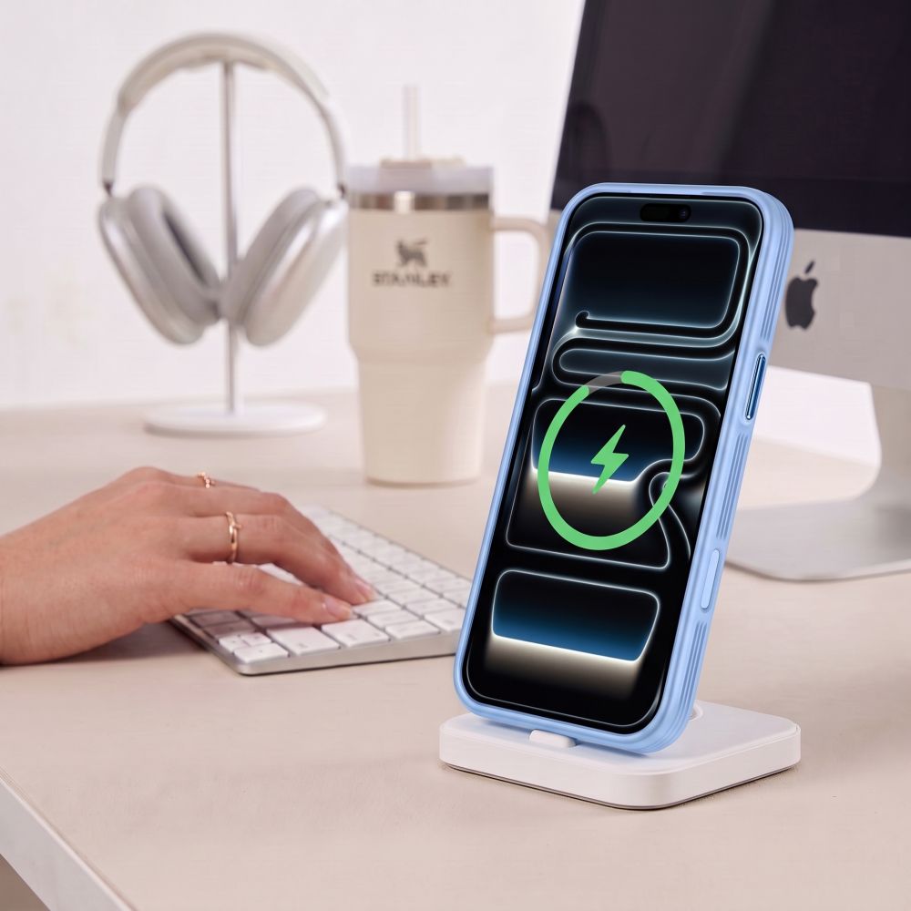 Tech-Protect MagPrime MagSafe CC-etui til iPhone 18 Pro / 17 Pro – lysblå, mat