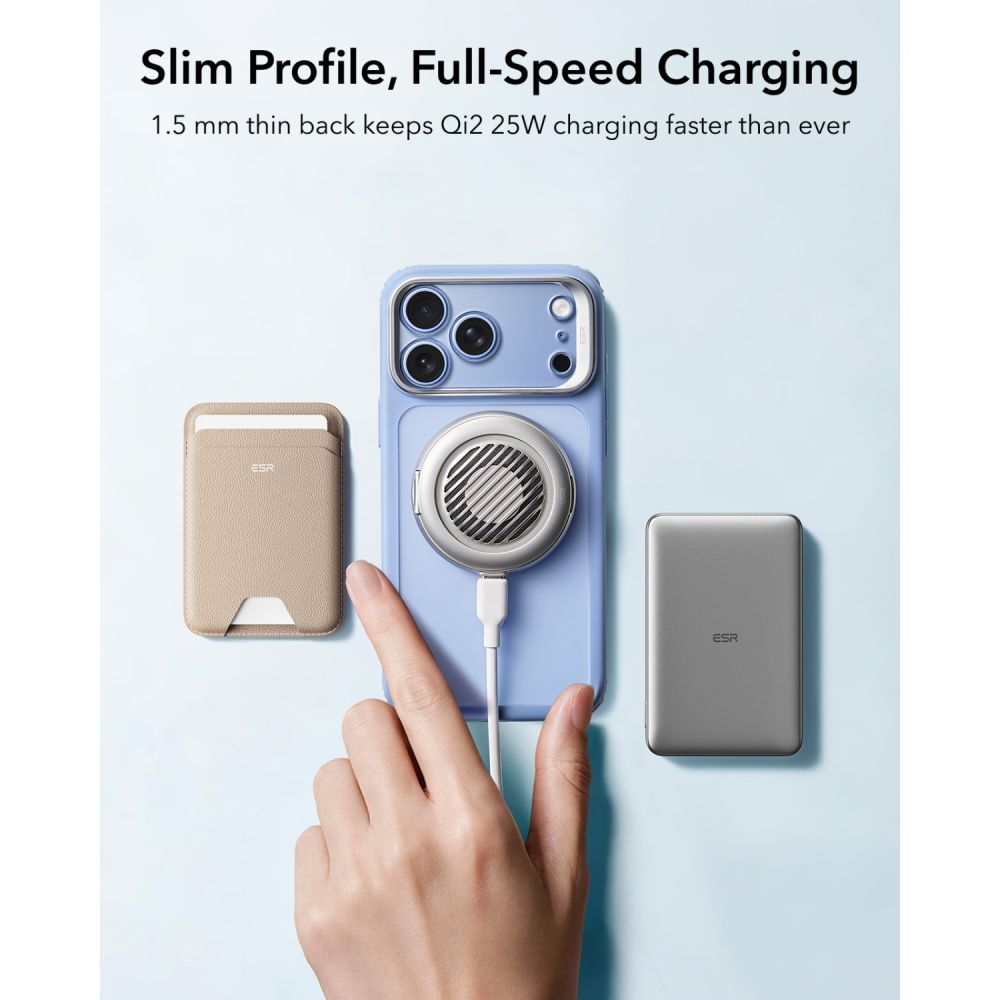 ESR Classic Hybrid-etui med støttefod og MagSafe til iPhone 18 Pro / 17 Pro – lysblå, mat