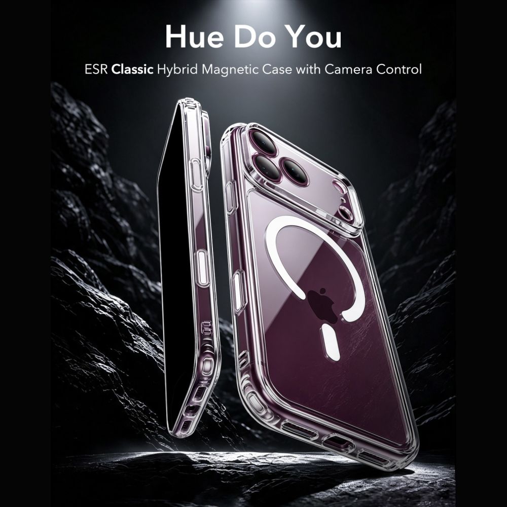 ESR Classic Hybrid MagSafe-etui til iPhone 18 Pro Max / 17 Pro Max – gennemsigtigt