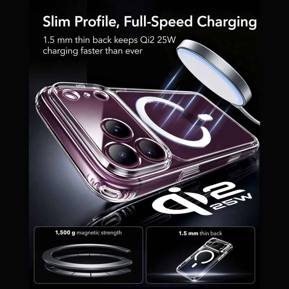 ESR Classic Hybrid MagSafe-etui til iPhone 18 Pro Max / 17 Pro Max – gennemsigtigt
