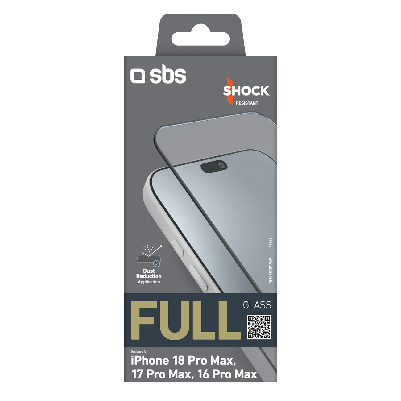 SBS Full Glass hærdet glas til iPhone 18 Pro Max / 17 Pro Max / 16 Pro Max