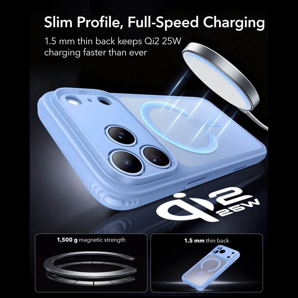 ESR Classic Hybrid MagSafe-etui til iPhone 18 Pro Max / 17 Pro Max – lyseblå