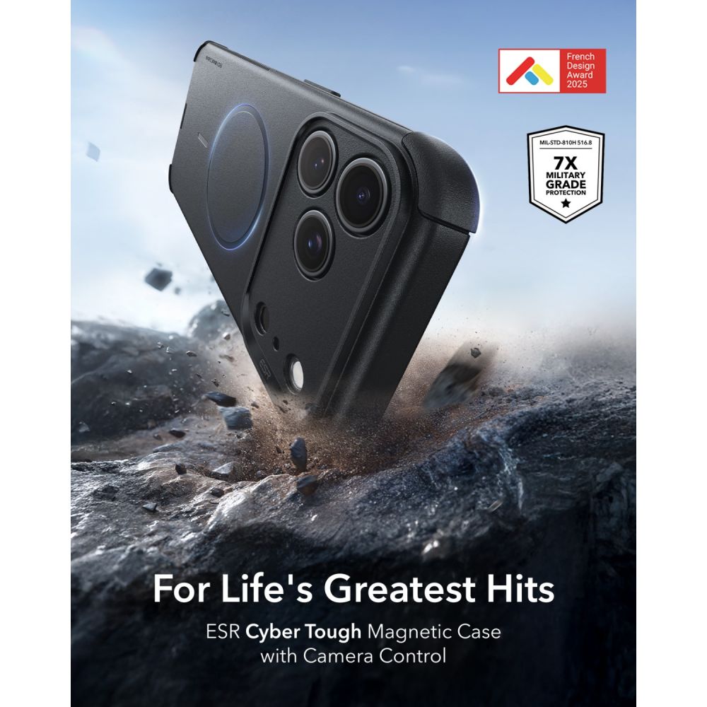 ESR Cyber Tough MagSafe-etui til iPhone 18 Pro Max / 17 Pro Max – Sort