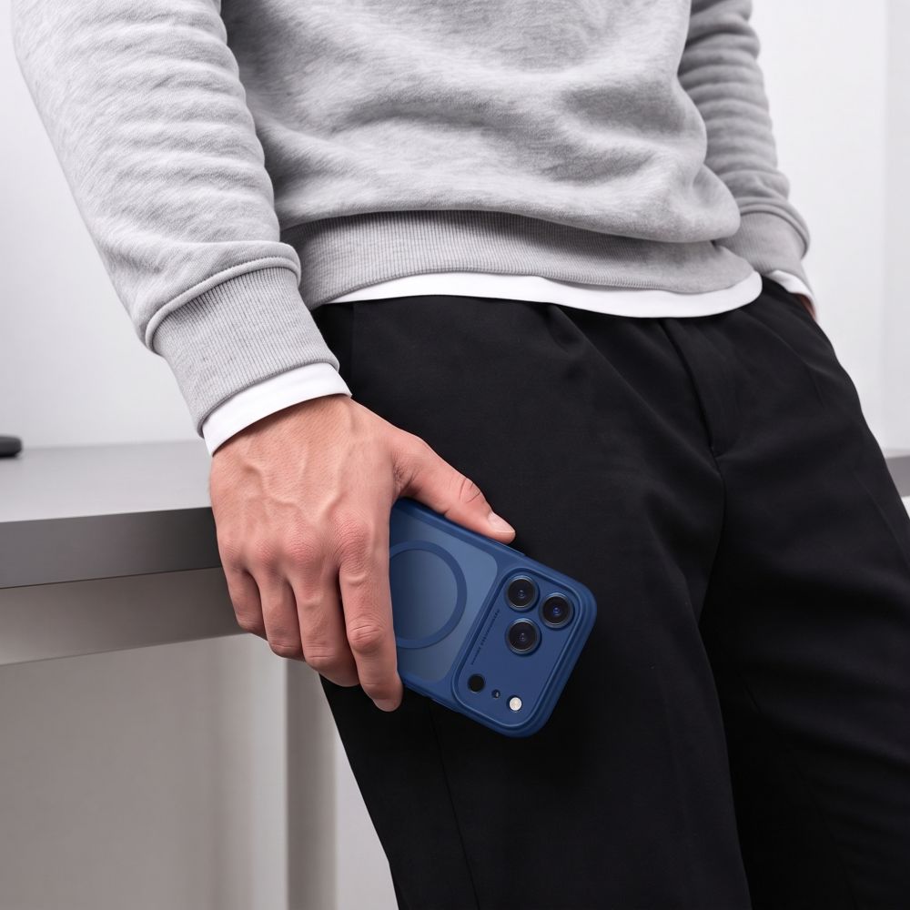 Tech-Protect MagPeak MagSafe CC-etui til iPhone 18 Pro Max / 17 Pro Max – mat marineblå
