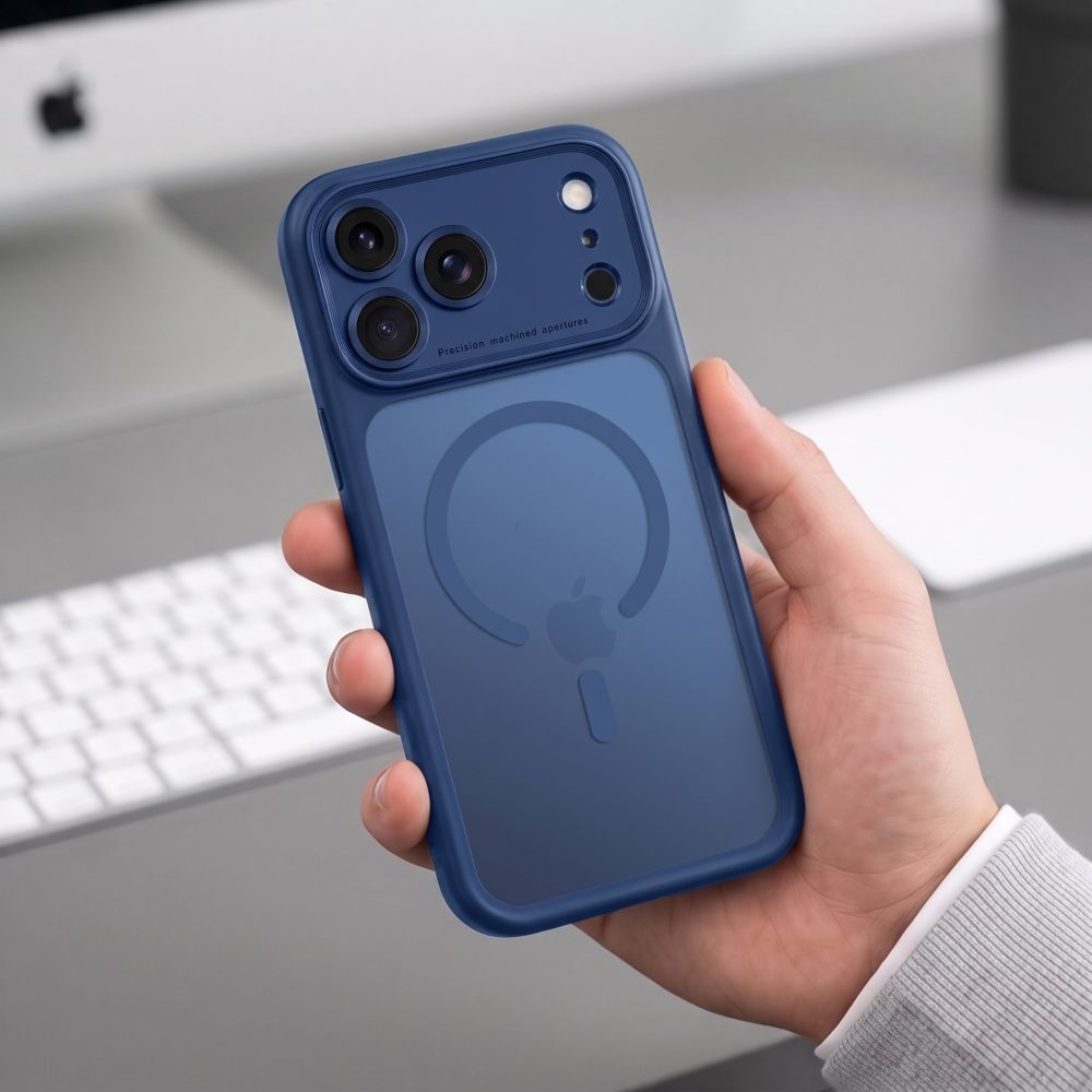 Tech-Protect MagPeak MagSafe CC-etui til iPhone 18 Pro Max / 17 Pro Max – mat marineblå