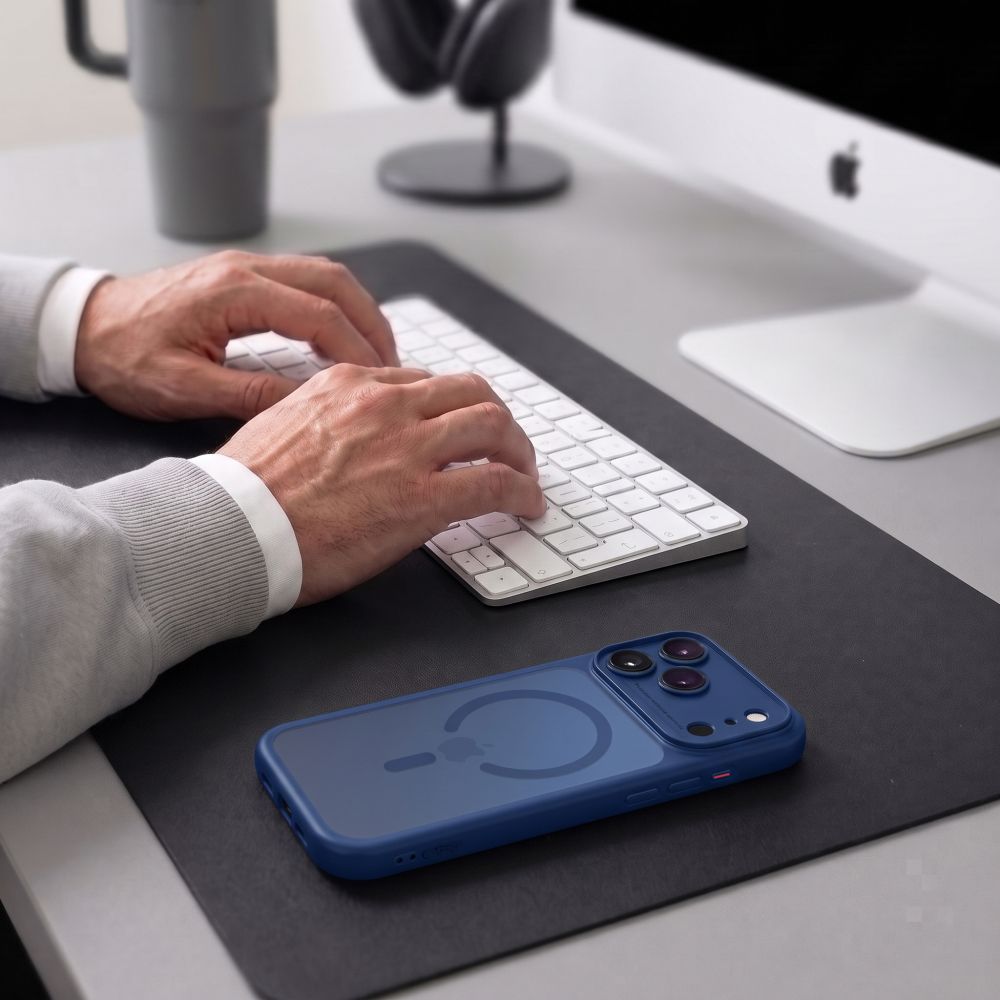 Tech-Protect MagPeak MagSafe CC-etui til iPhone 18 Pro Max / 17 Pro Max – mat marineblå