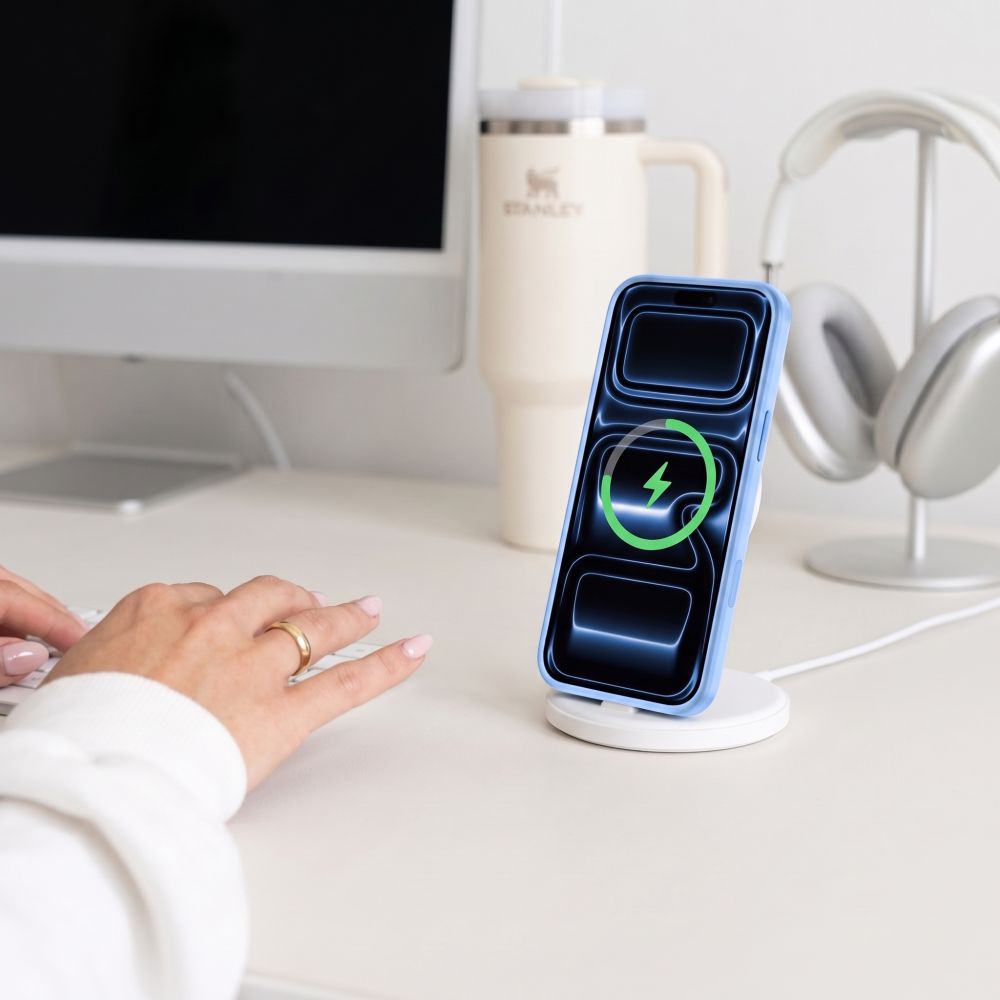 Tech-Protect MagPeak MagSafe CC-etui til iPhone 18 Pro / 17 Pro – Lysblå, mat