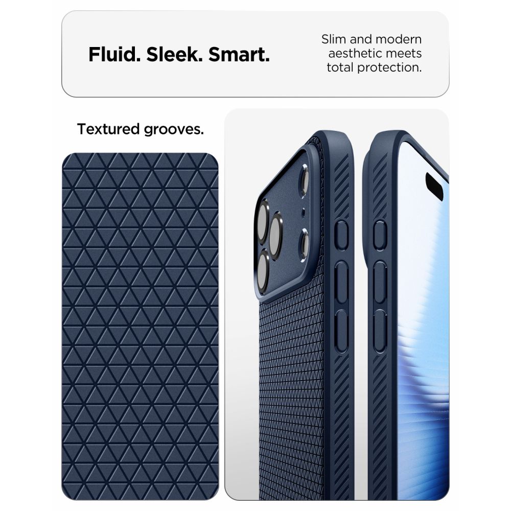Spigen Liquid Air-etui til iPhone 18 Pro Max / 17 Pro Max – marineblå