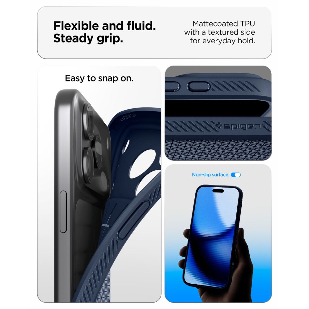 Spigen Liquid Air-etui til iPhone 18 Pro Max / 17 Pro Max – marineblå