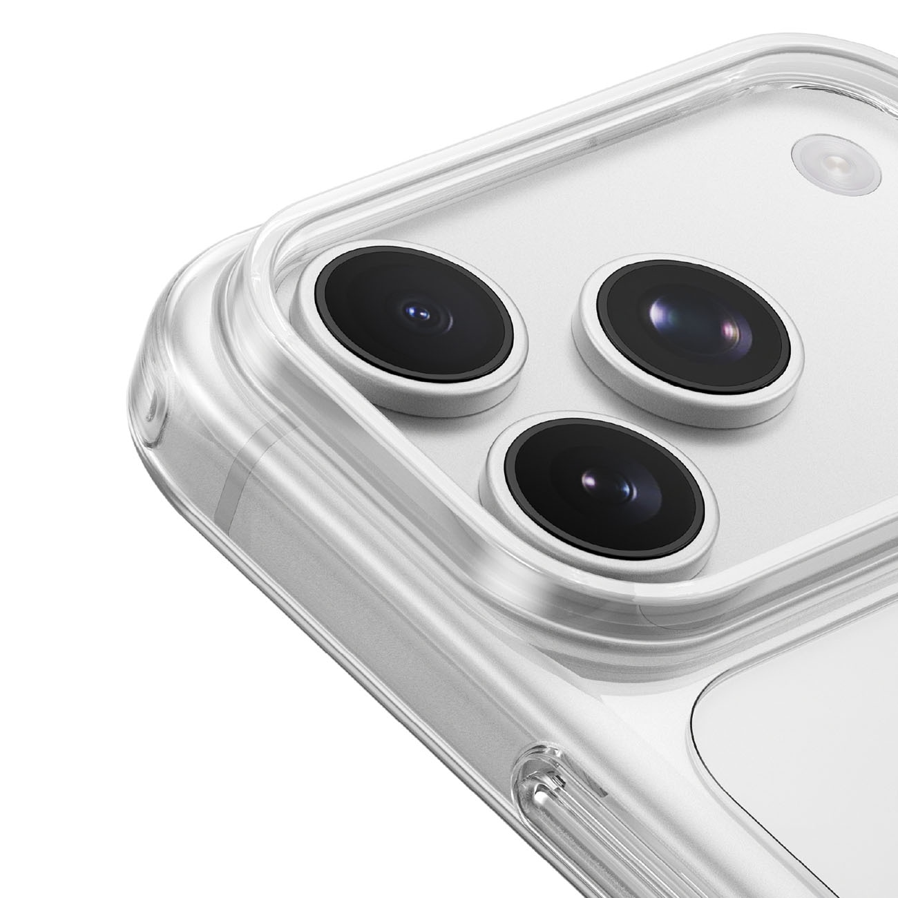 AmazingThing Minimal faldsikkert etui med 3 linser til iPhone 18 Pro – gennemsigtigt