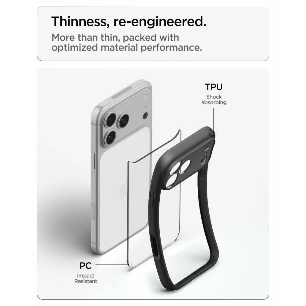 Spigen Ultra Hybrid-etui til iPhone 18 Pro Max / 17 Pro Max – Mat sort