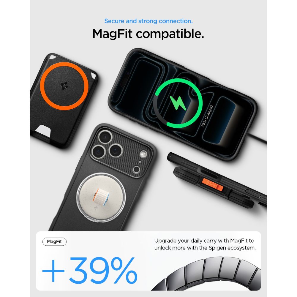 Spigen Rugged Armor MagSafe-etui til iPhone 18 Pro / 17 Pro – mat sort