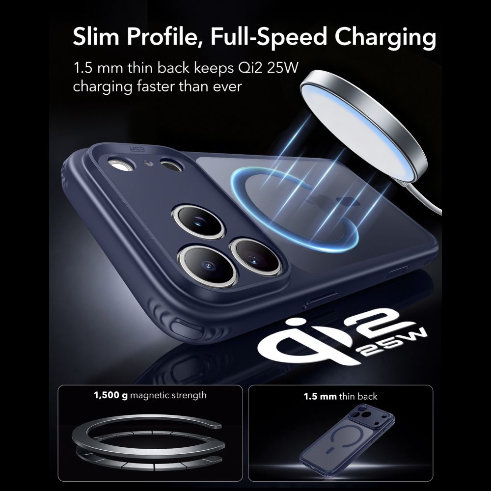 ESR Classic Hybrid MagSafe-etui til iPhone 18 Pro Max / 17 Pro Max – matblå