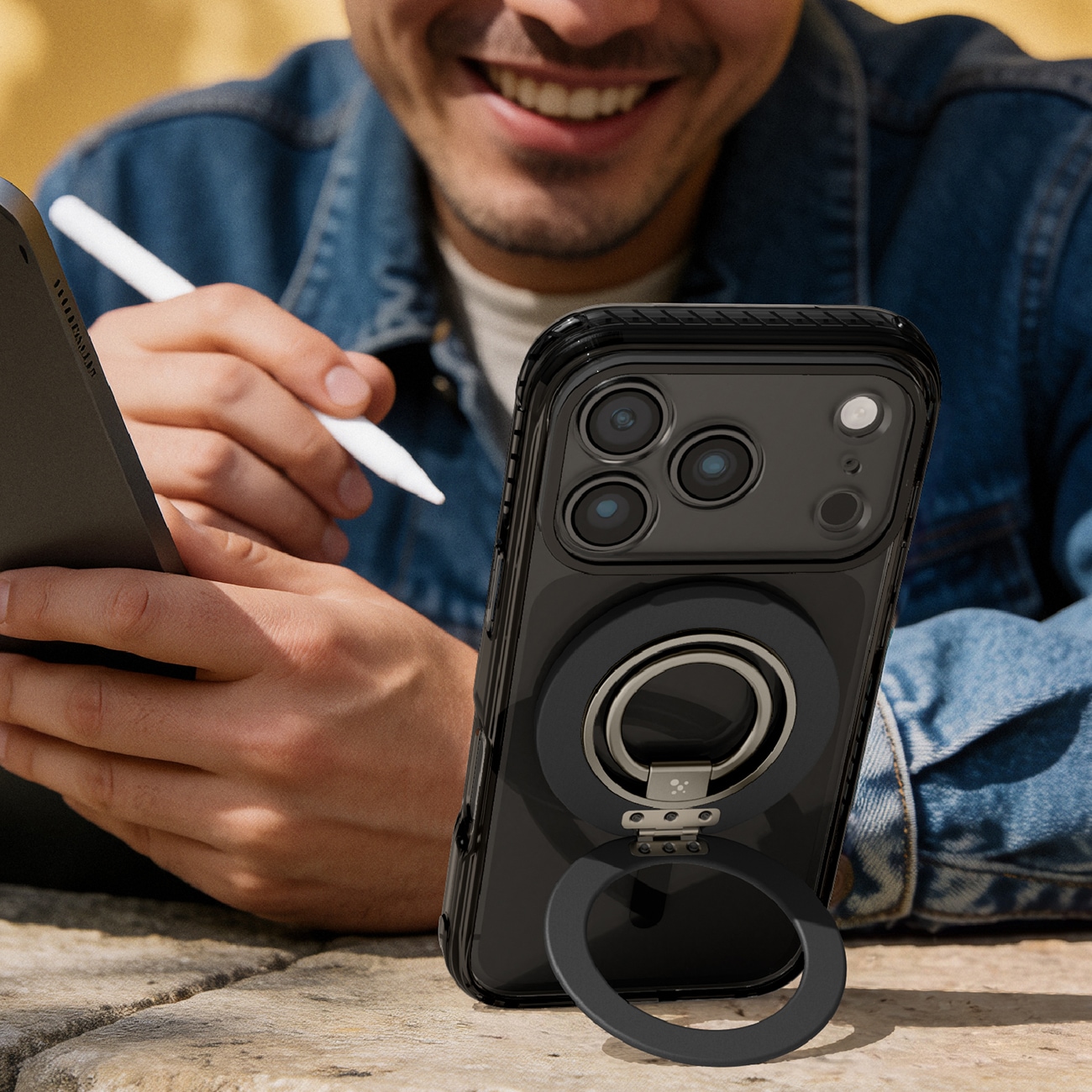 AmazingThing Titan Pro-objektivringsæt m/etui til iPhone 18 Pro Max, kameradæksel, MagSafe – sort