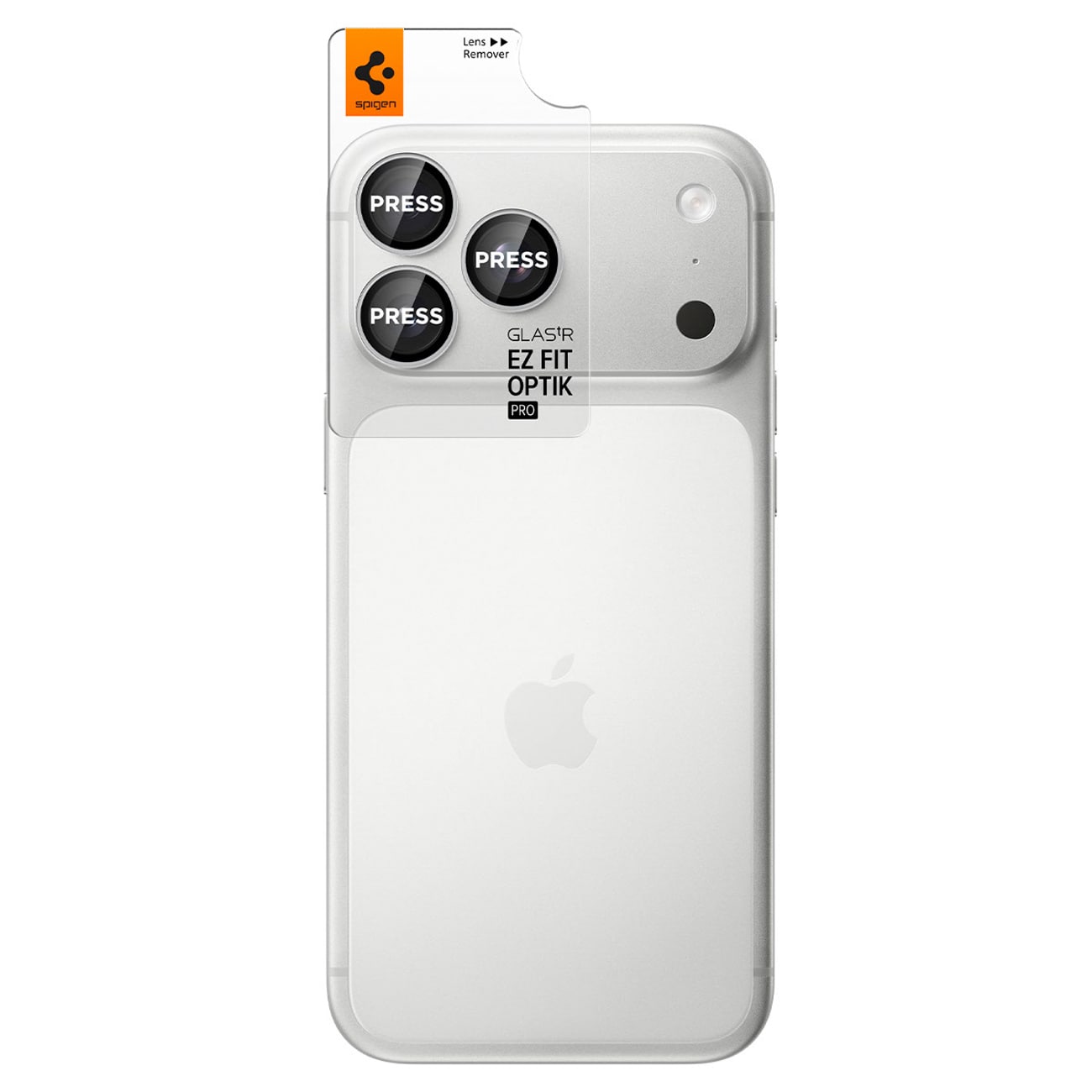 Spigen Optik Pro GLAS.TR EZ FIT 2-pak hærdet glas kameraskærmbeskytter iPhone 18 Pro/Pro Max – Sølv