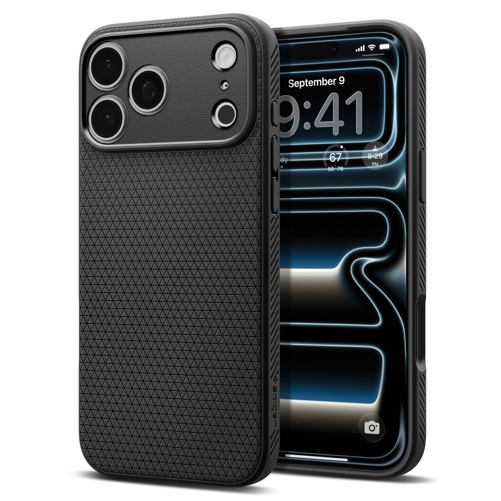 Spigen Liquid Air-fodral för iPhone 18 Pro / 17 Pro – matt svart