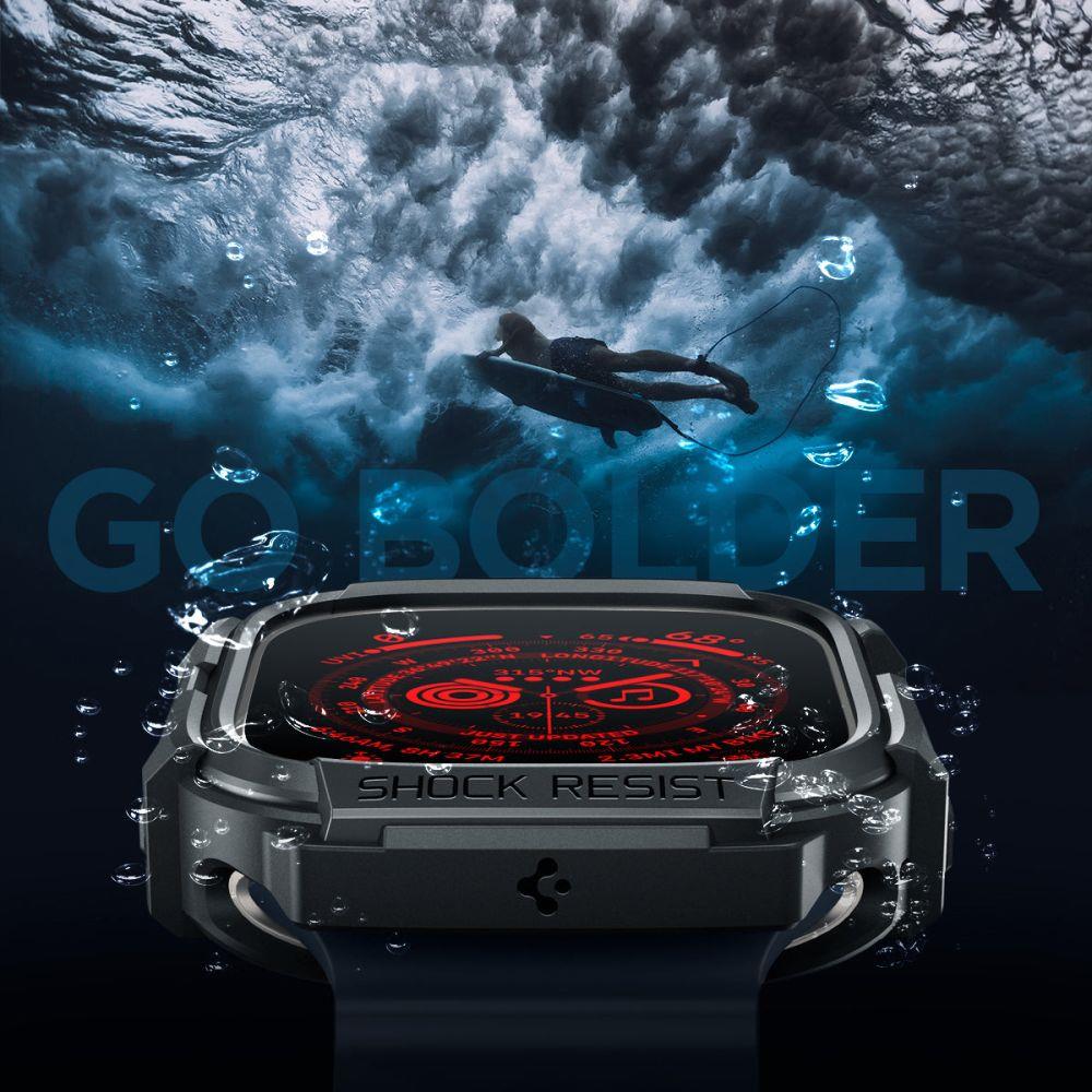 Spigen Rugged Armor-etui til Apple Watch Ultra (49 mm) – mat sort