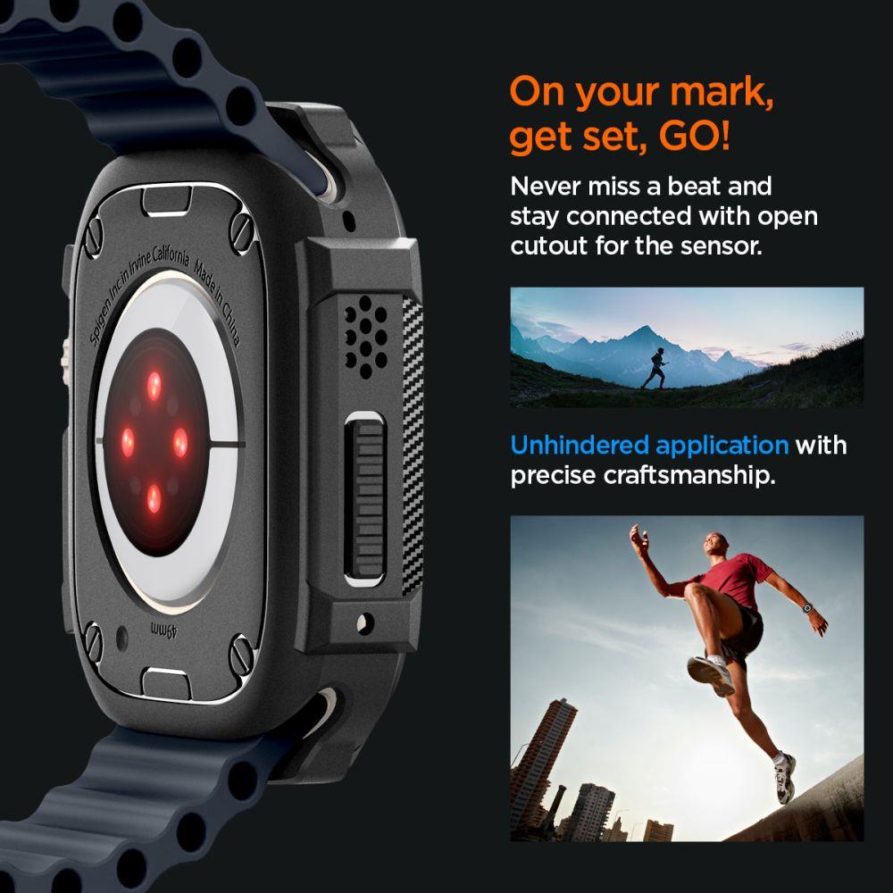 Spigen Rugged Armor-etui til Apple Watch Ultra (49 mm) – mat sort