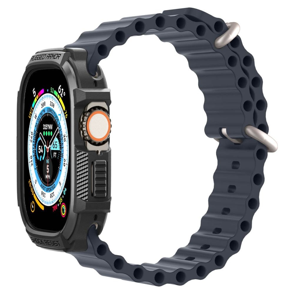 Spigen Rugged Armor-etui til Apple Watch Ultra (49 mm) – mat sort