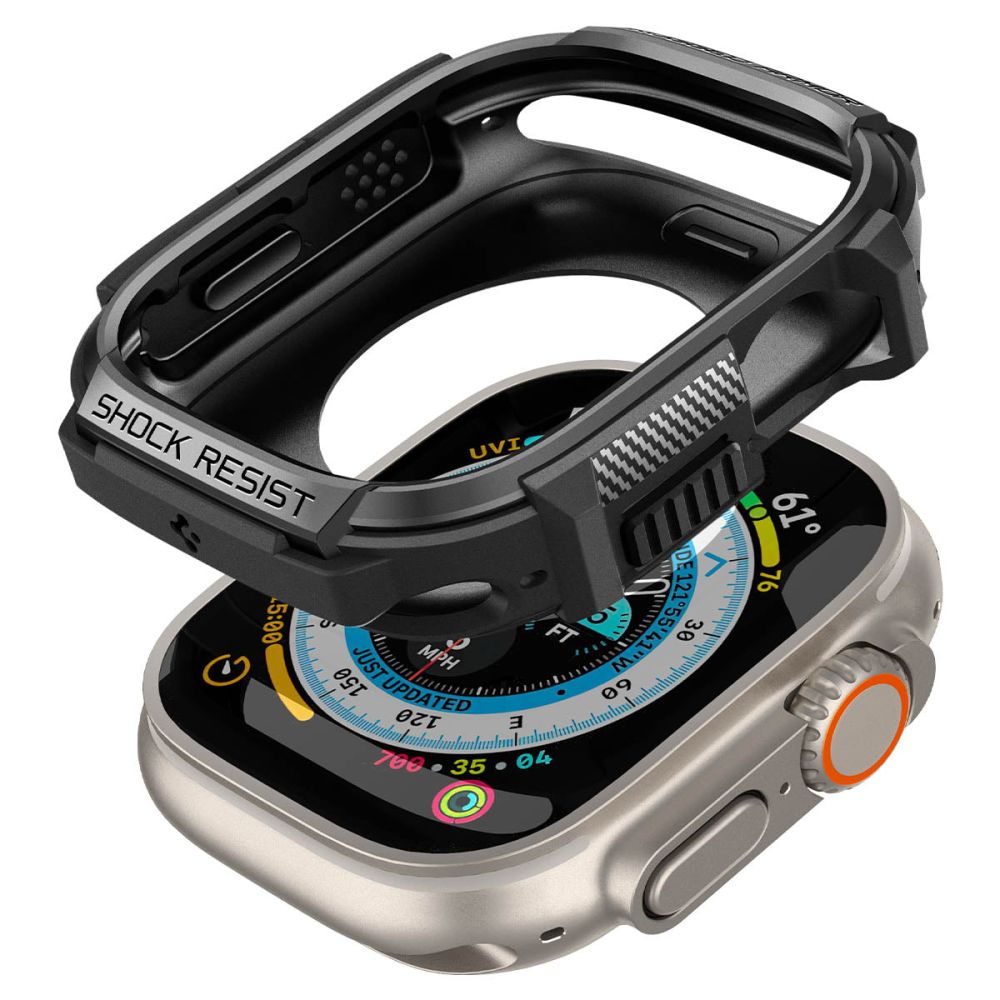 Spigen Rugged Armor-etui til Apple Watch Ultra (49 mm) – mat sort