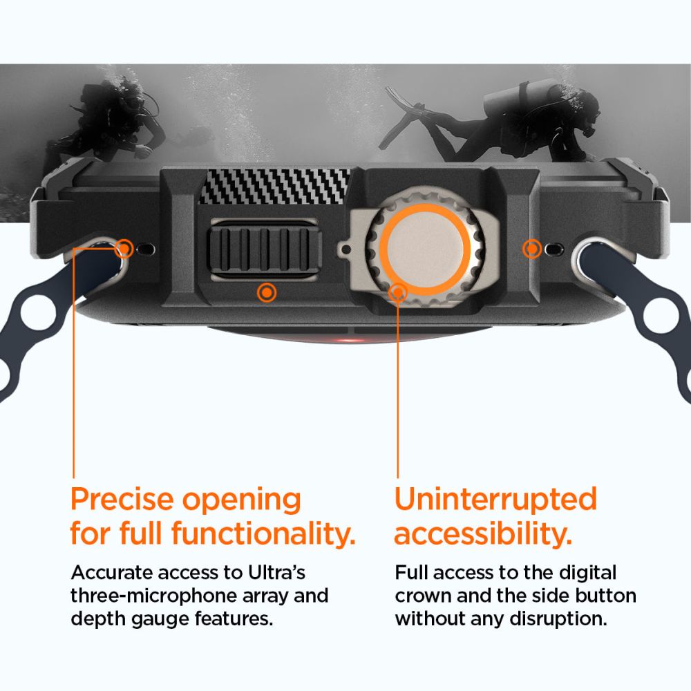 Spigen Rugged Armor-etui til Apple Watch Ultra (49 mm) – mat sort