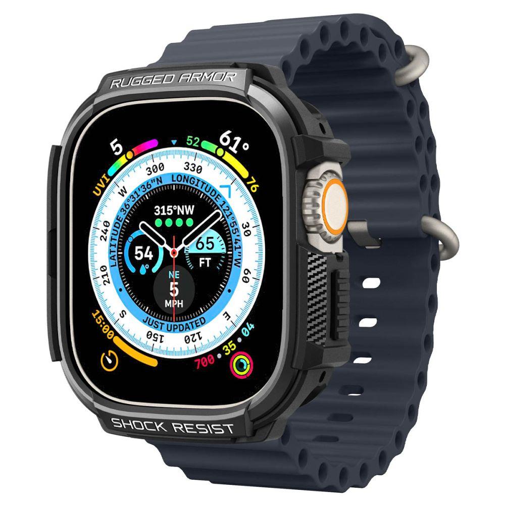 Spigen Rugged Armor-etui til Apple Watch Ultra (49 mm) – mat sort