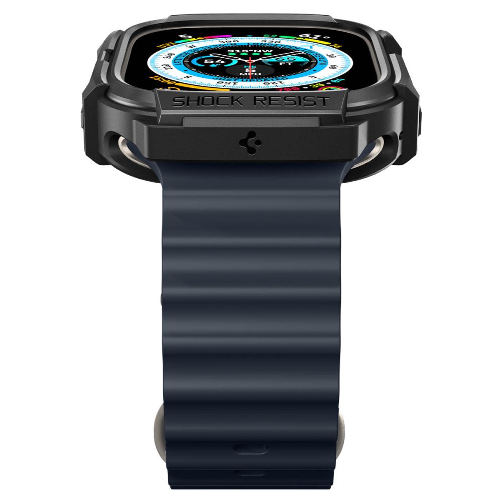 Spigen Rugged Armor-etui til Apple Watch Ultra (49 mm) – mat sort