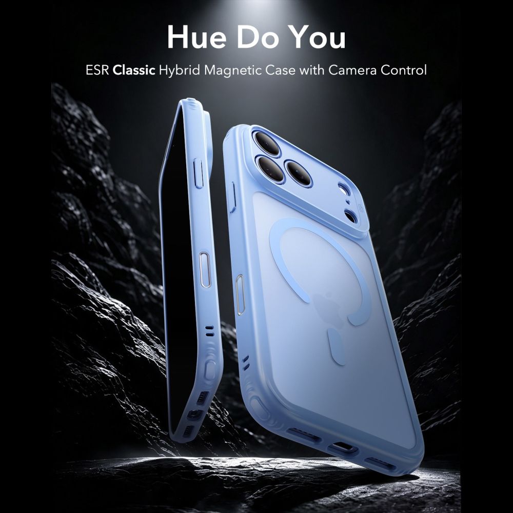 ESR Classic Hybrid MagSafe-etui til iPhone 18 Pro / 17 Pro – lyseblå