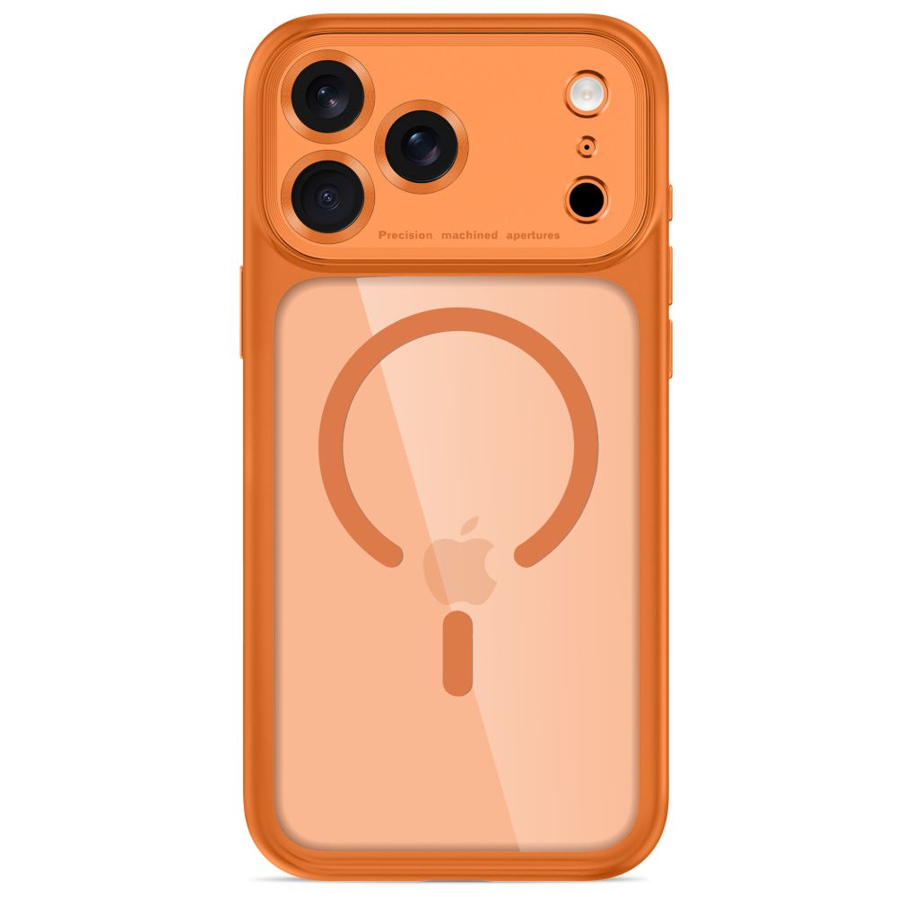 Tech-Protect MagPeak MagSafe CC-etui til iPhone 18 Pro Max / 17 Pro Max – gennemsigtig orange