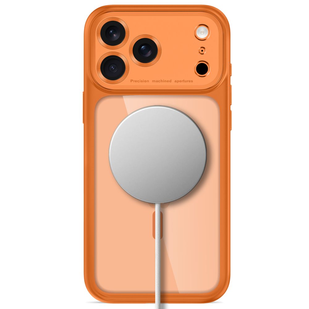 Tech-Protect MagPeak MagSafe CC-etui til iPhone 18 Pro Max / 17 Pro Max – gennemsigtig orange