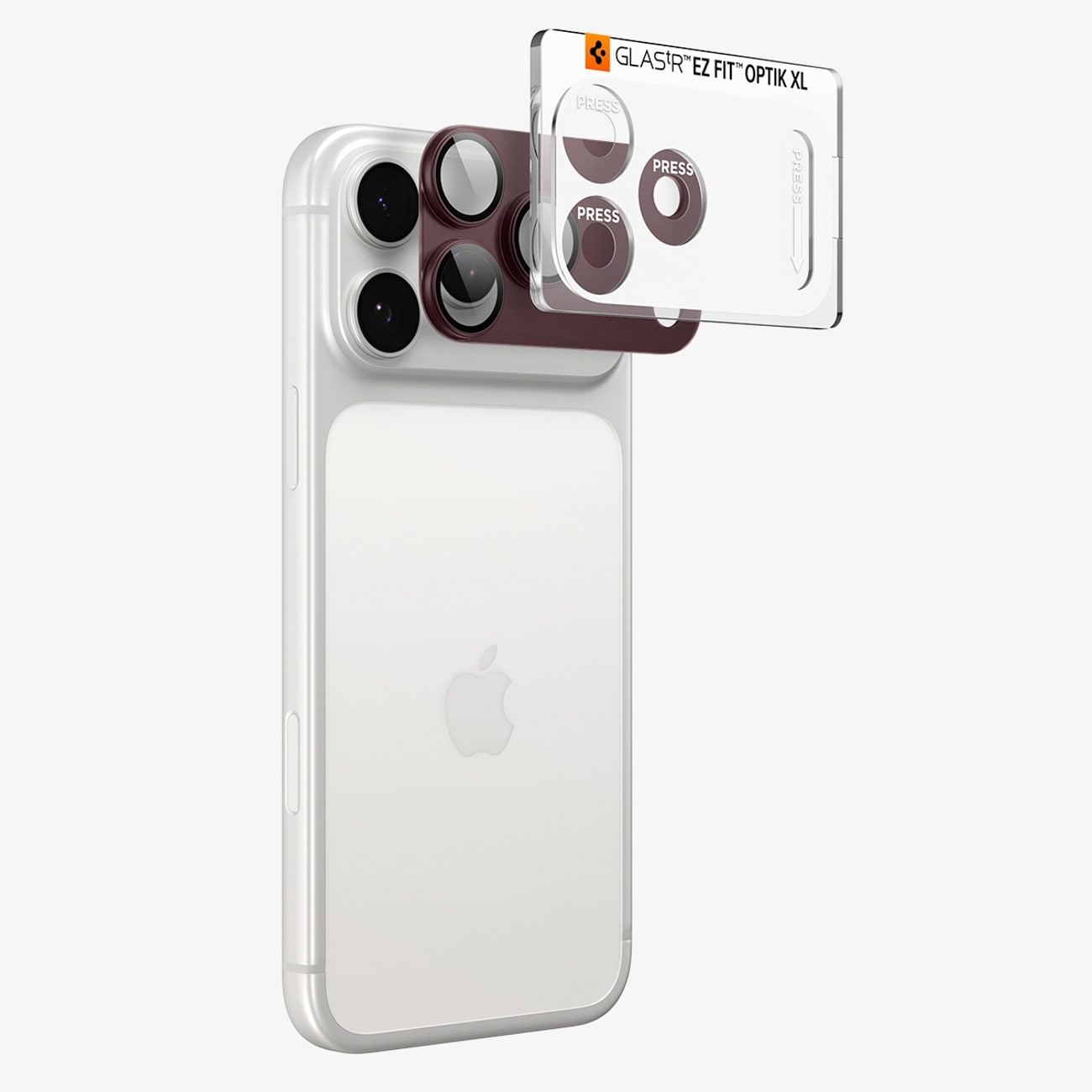 Spigen Optik Pro XL GLAS.TR EZ FIT hærdet glas til iPhone 18 Pro Max – Dark Cherry