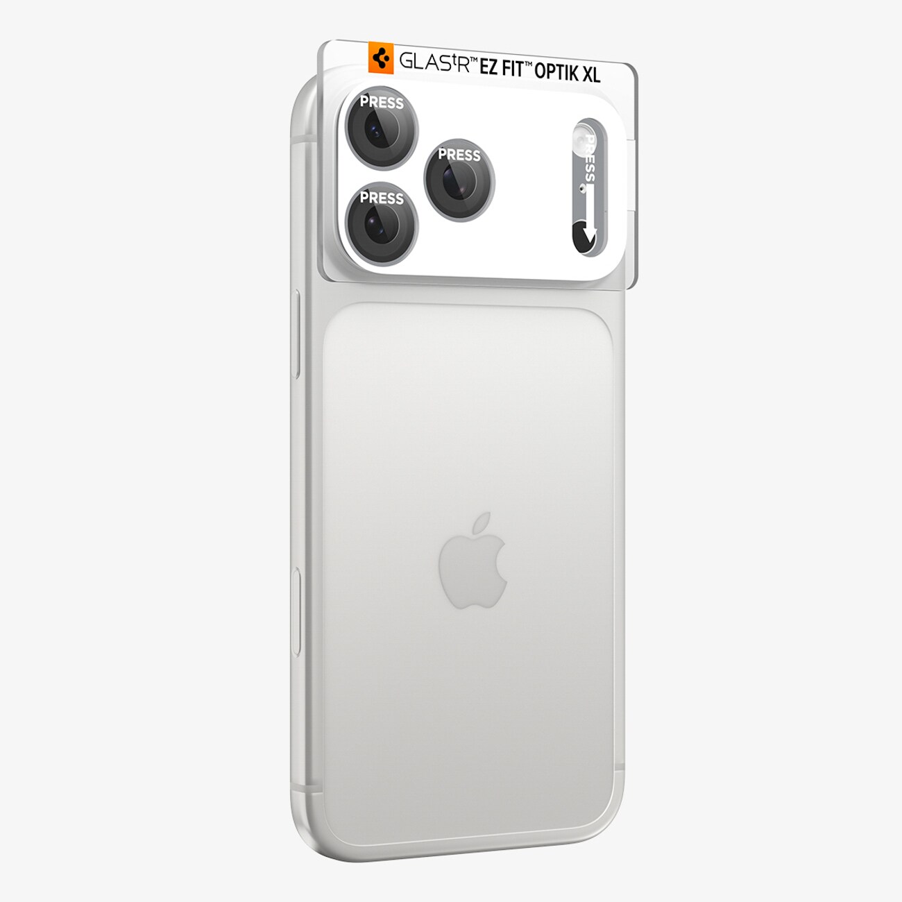 Spigen Optik Pro XL GLAS.TR EZ FIT hærdet glas til iPhone 18 Pro Max – Sølv
