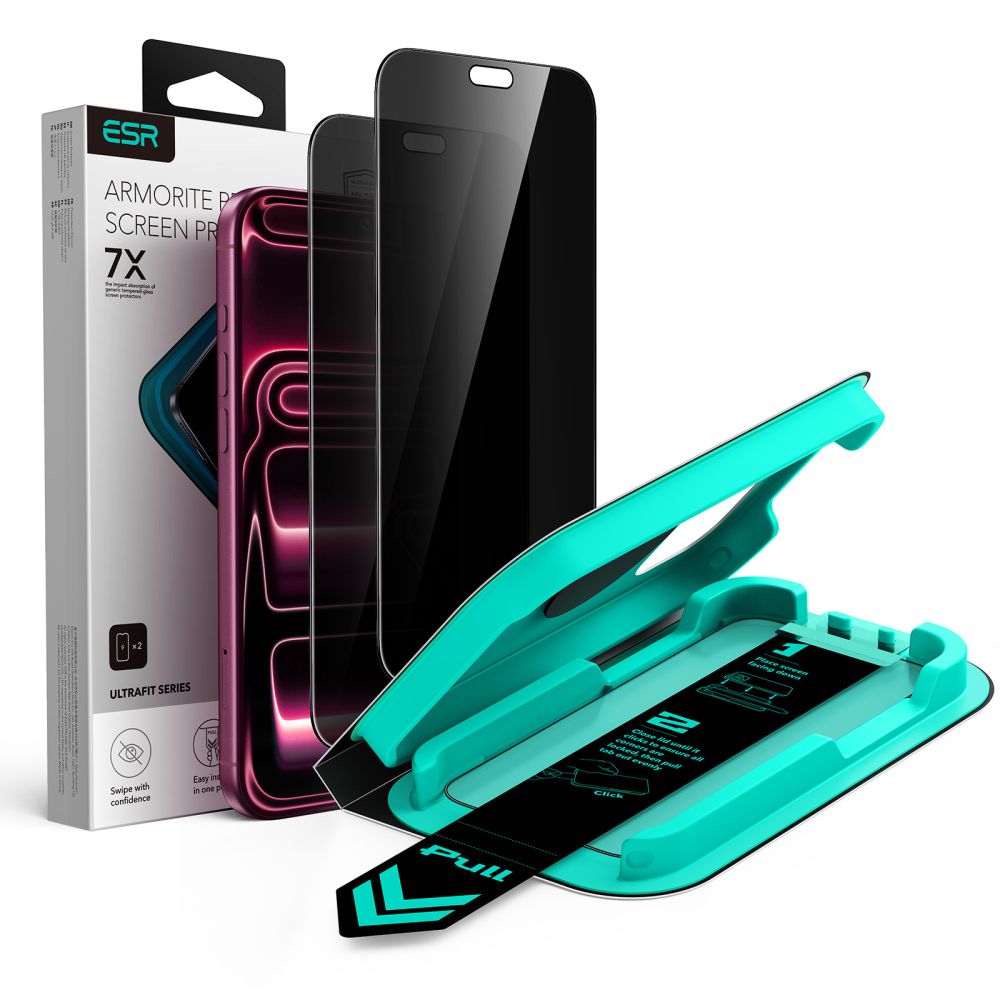ESR UltraFit Armorite Privacy, 2-pack härdat glas till iPhone 18 Pro