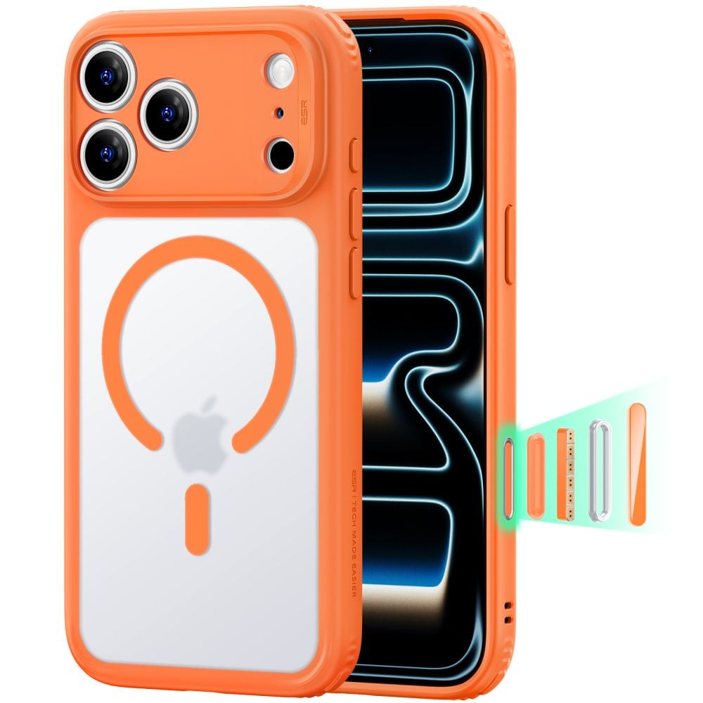 ESR Classic Hybrid MagSafe-fodral för iPhone 18 Pro Max / 17 Pro Max – Orange