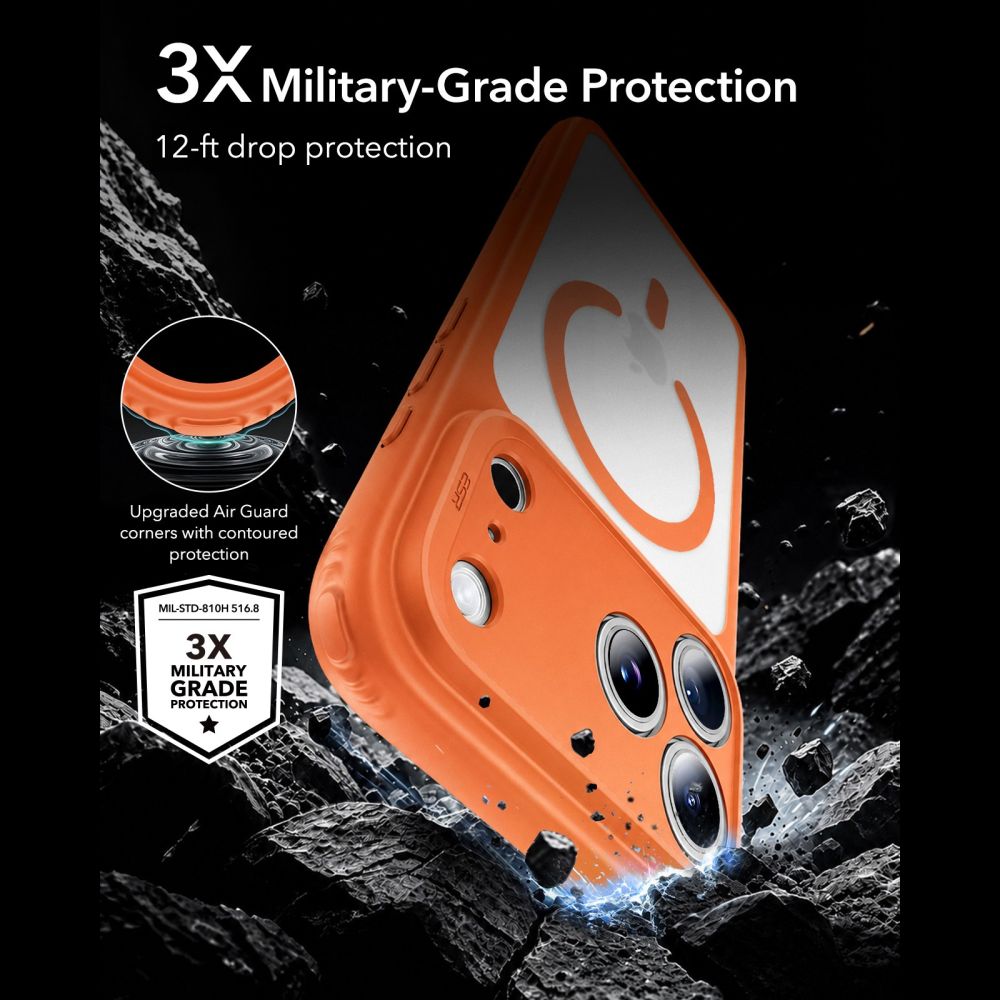 ESR Classic Hybrid MagSafe-etui til iPhone 18 Pro Max / 17 Pro Max – Orange
