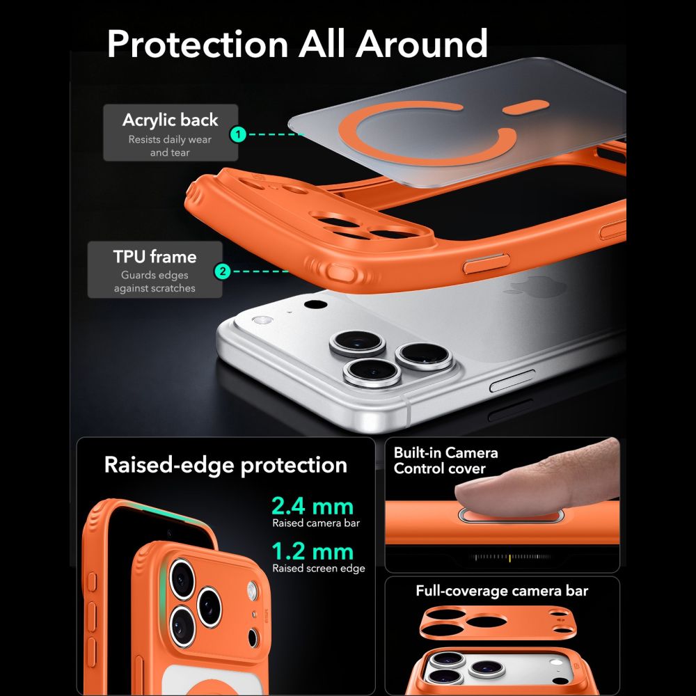 ESR Classic Hybrid MagSafe-etui til iPhone 18 Pro Max / 17 Pro Max – Orange