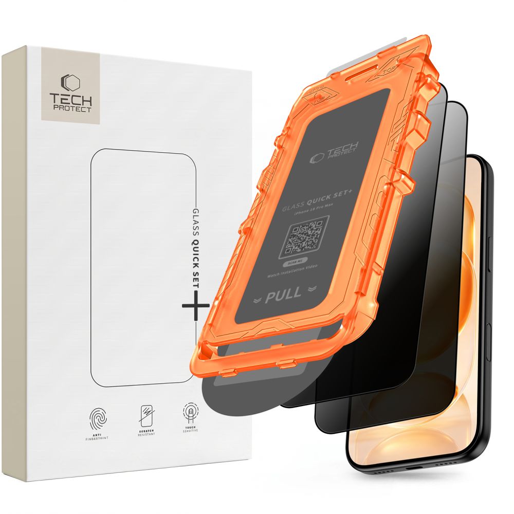 Tech-Protect Quick Set Spy+ 2-pack integritetsglas för iPhone 18 Pro Max
