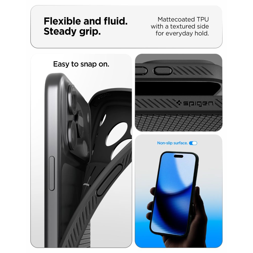Spigen Liquid Air-etui til iPhone 18 Pro Max / 17 Pro Max – mat sort