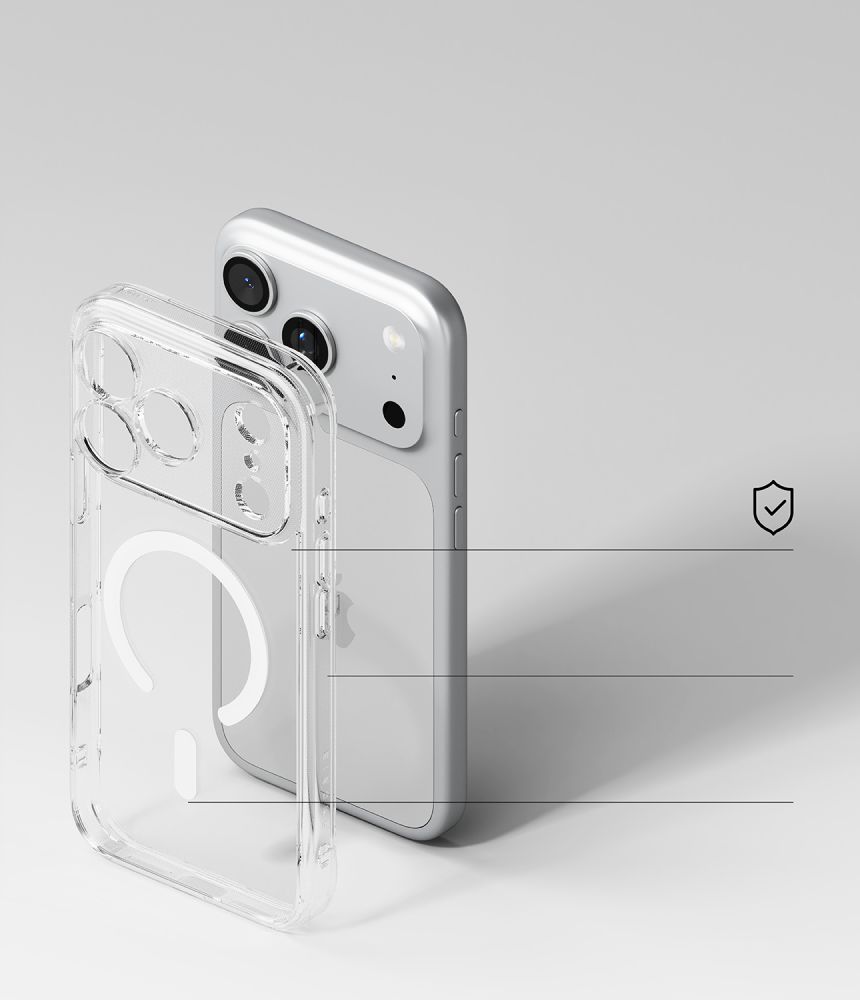 Ringke Fusion magnetisk MagSafe-etui til iPhone 18 Pro / 17 Pro – gennemsigtigt