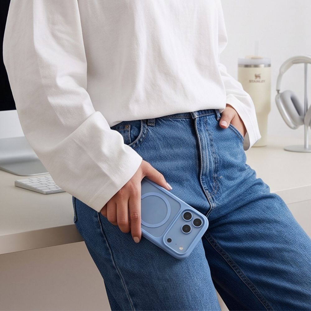 Tech-Protect MagOne CC MagSafe + 2-pak beskyttelsesglas til iPhone 18 Pro/17 Pro – gennemsigtig blå