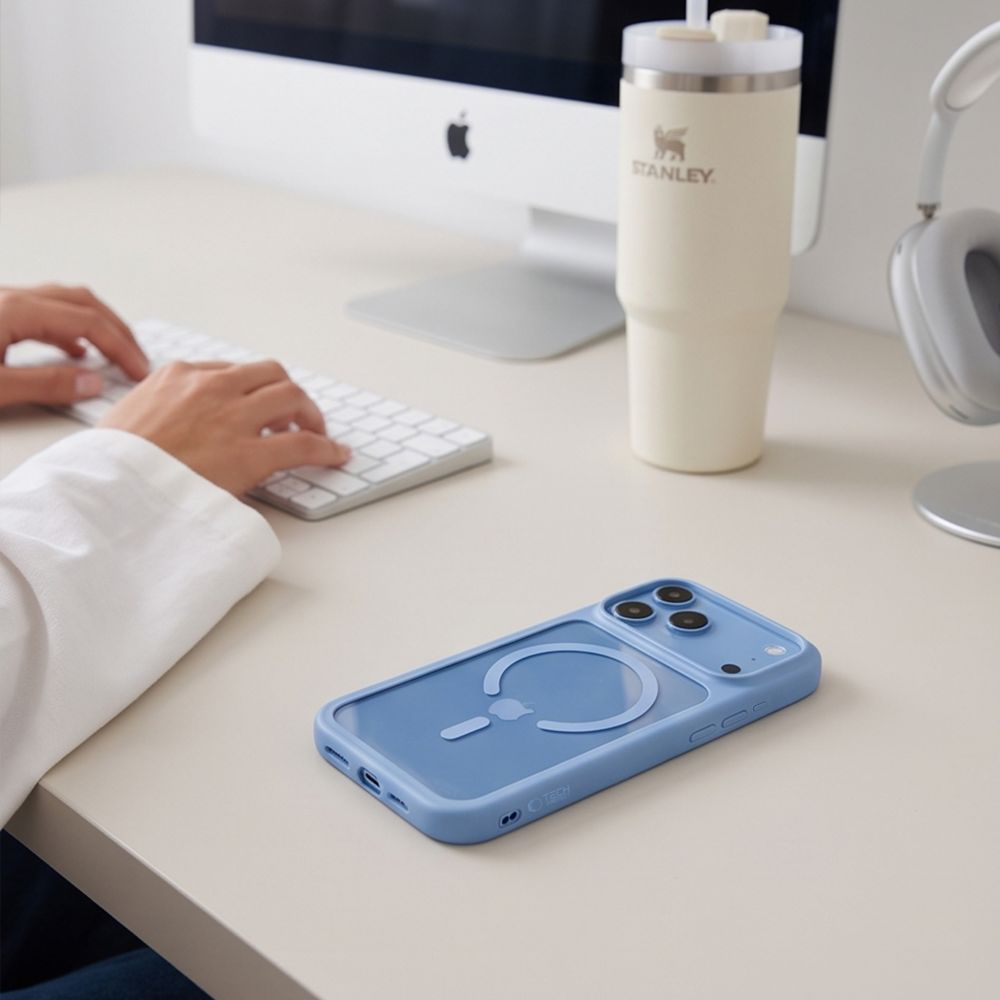 Tech-Protect MagOne CC MagSafe + 2-pak beskyttelsesglas til iPhone 18 Pro/17 Pro – gennemsigtig blå