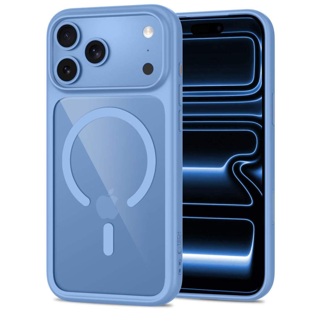 Tech-Protect MagOne CC MagSafe + 2-pak beskyttelsesglas til iPhone 18 Pro/17 Pro – gennemsigtig blå