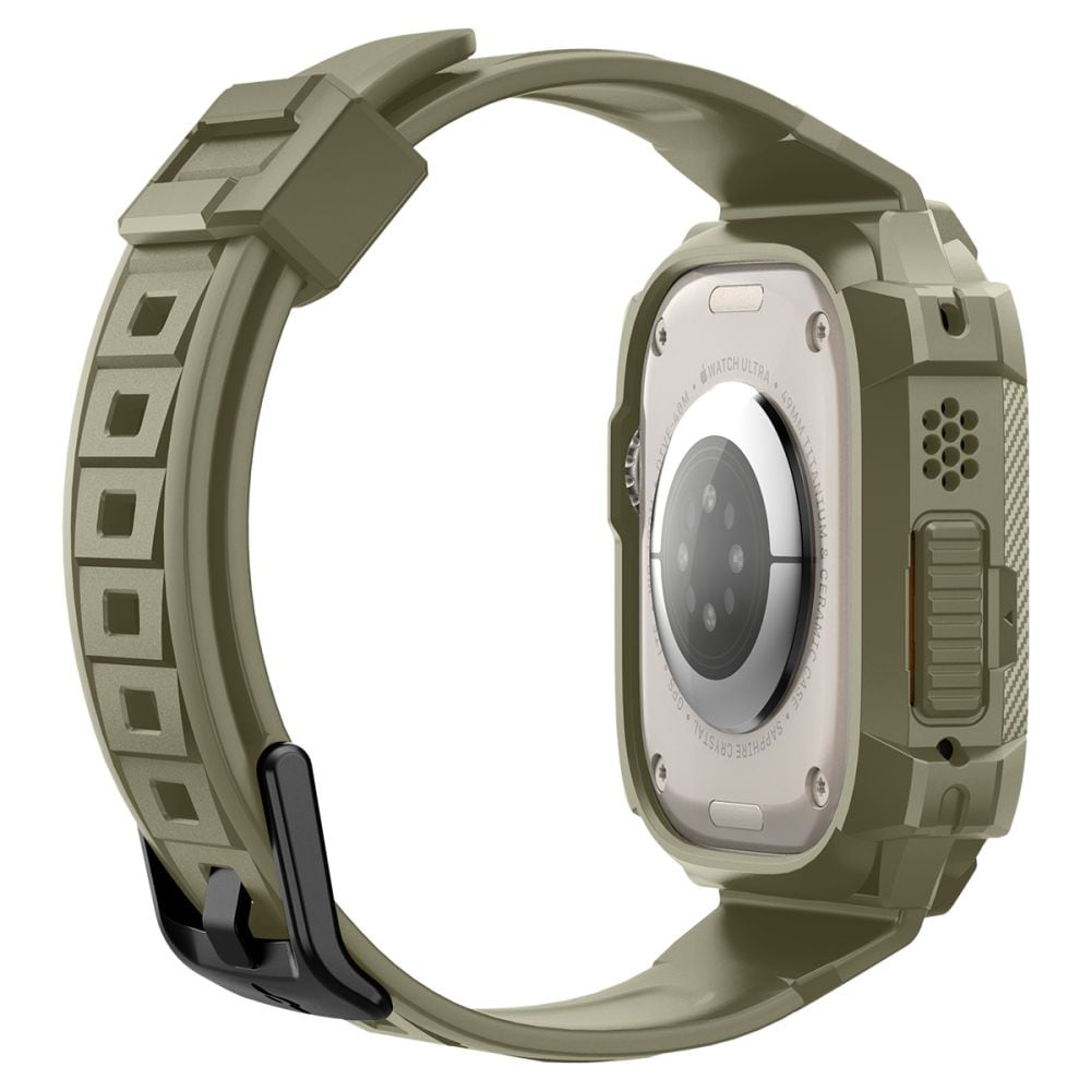 Spigen Rugged Armor Pro-etui med rem til Apple Watch Ultra (49 mm) – Grøn